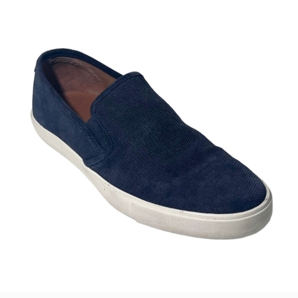 Frye Brett Mens Navy Blue Slip On Leather Sneakers size 9.5